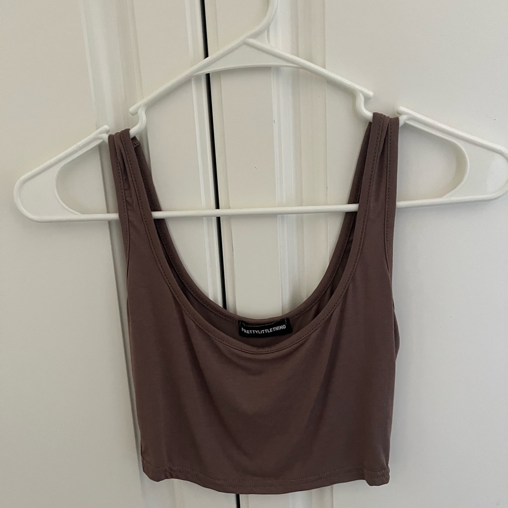 Taupe cropped tank top